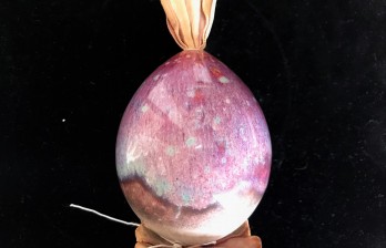 Антикварное фарфоровое пасхальное яйцо с кристаллической потечной глазурью ИФЗ