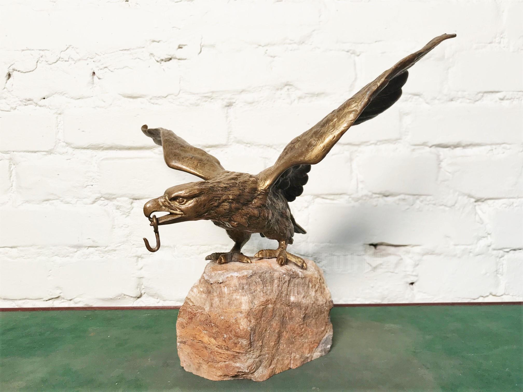 антикварный бронзовый орел скульптура золоченый подчасник 