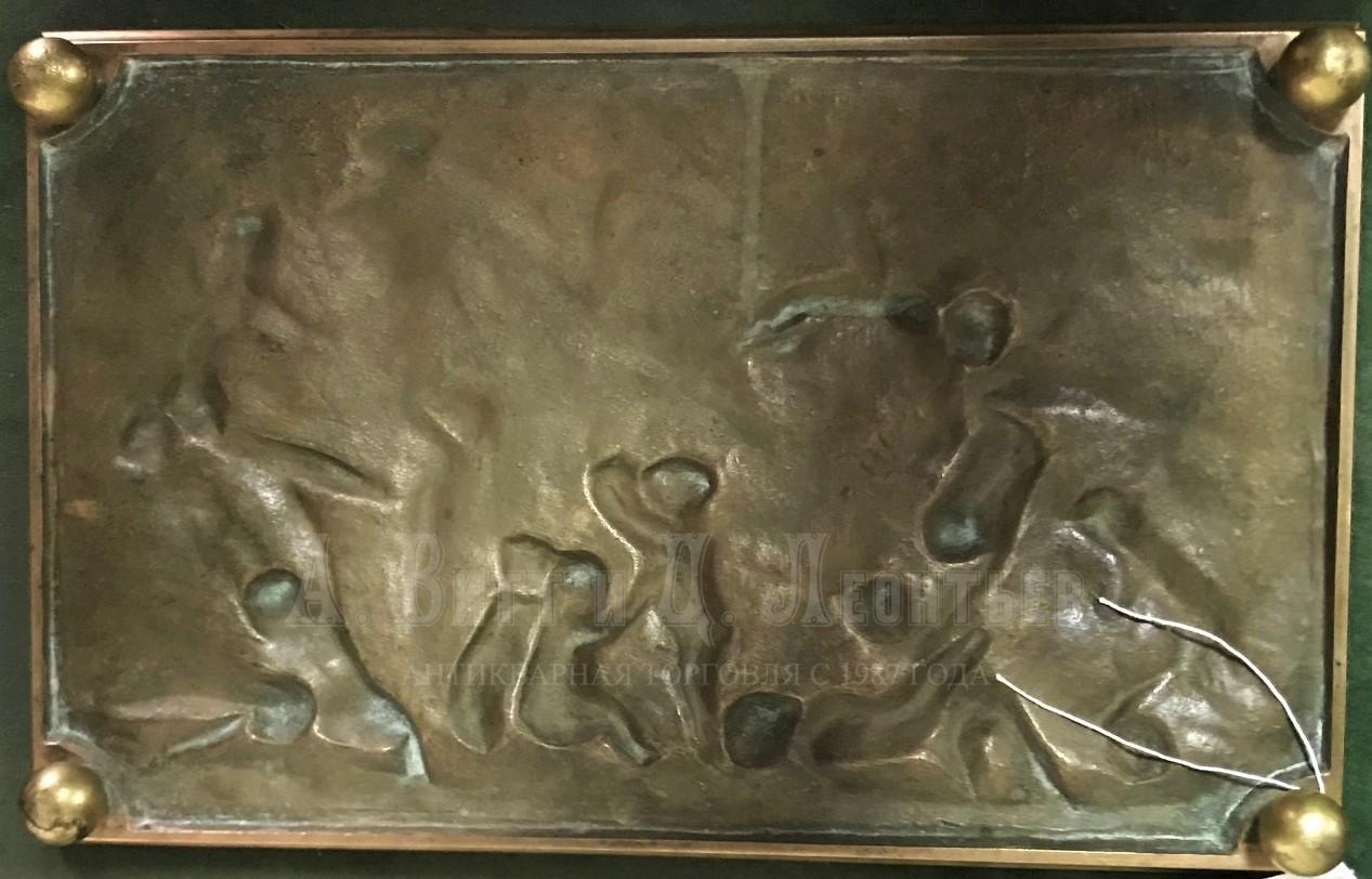 Антикварный бронзовый поднос Вакханалия Delarue