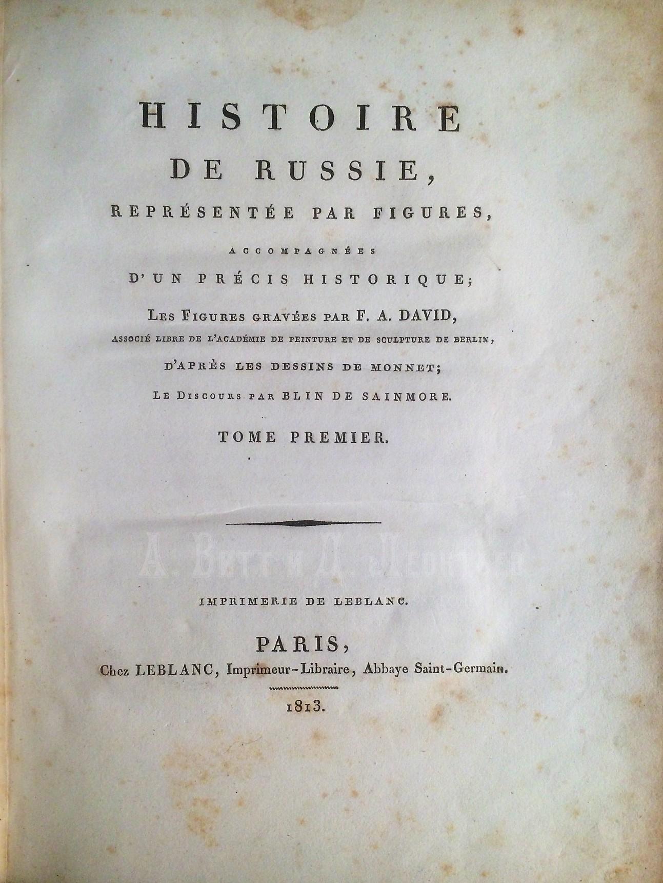 Histoire de Russie, representee par figures gravees par F.David