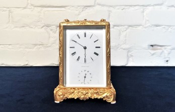 Антикварные французские каретные часы с репетиром красивый корпус Pinchon