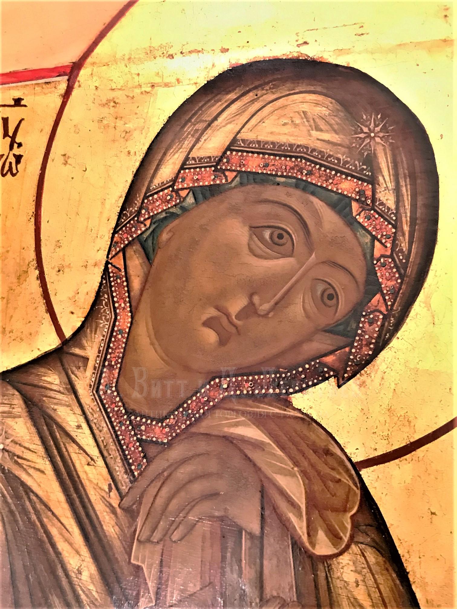 Деисусный чин три антикварные иконы Вседержитель, Пресвятая Богородица, Иоанн Предтеча