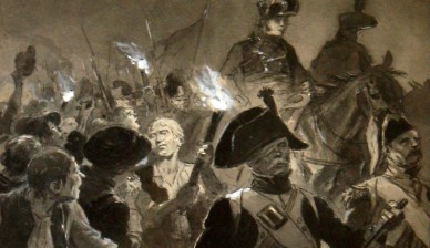 Шествие - антикварный рисунок - Maurice Toussaint