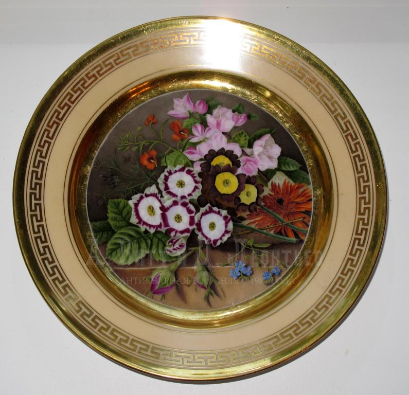 Антикварная фарфоровая тарелка 19 века