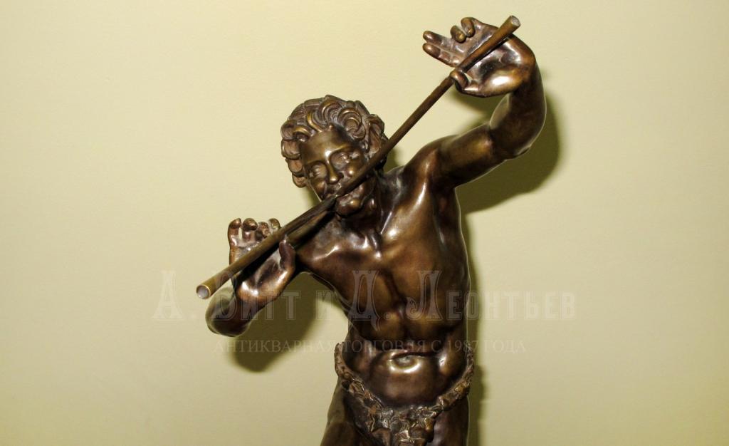 Антикварная скульптура Танцующий фавн - Eugène-Louis Lequesne