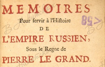  Memoires Pour fervir a l'Histoire de L`Empire Russien