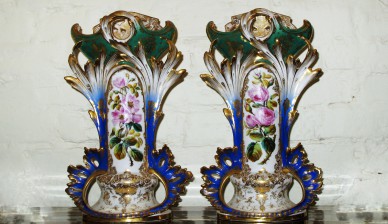 Розы - Антикварные фарфоровые вазы - Old Paris