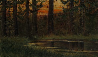 Лесной пруд - художник Мушников А.