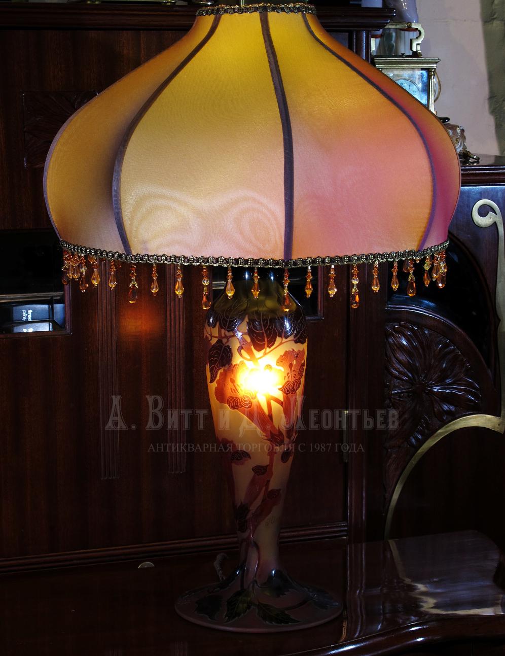 Антикварная настольная лампа - Paul Nicolas, D'Argental