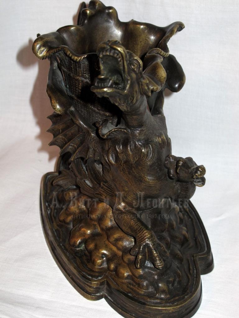 Антикварная бронзовая скульптура - настольное украшение Дракон, год Дракона