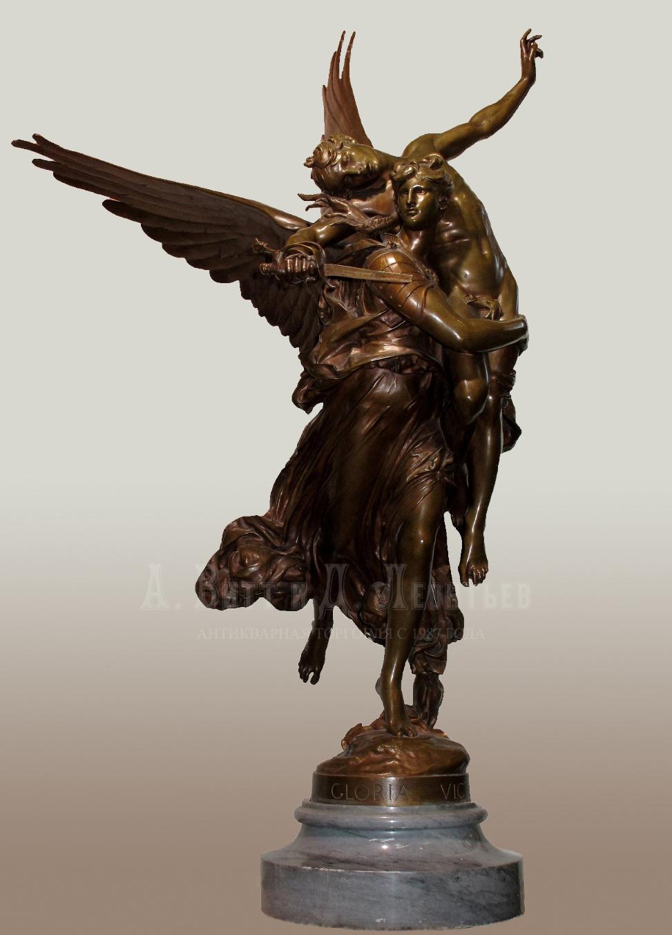 Антикварная скульптура Gloria Victis - Antonin Mercie