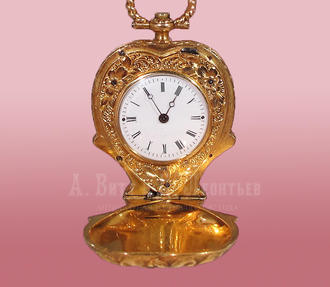 Антикварные золотые часы с эмалью - Robert Theurer et fils