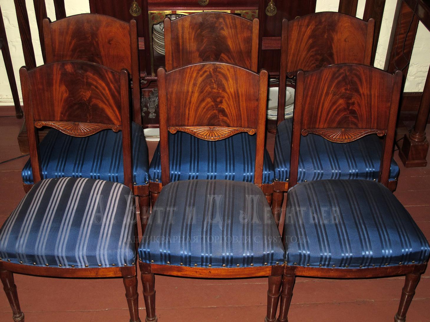 Антикварные русские стулья в стиле АМПИР 6 штук