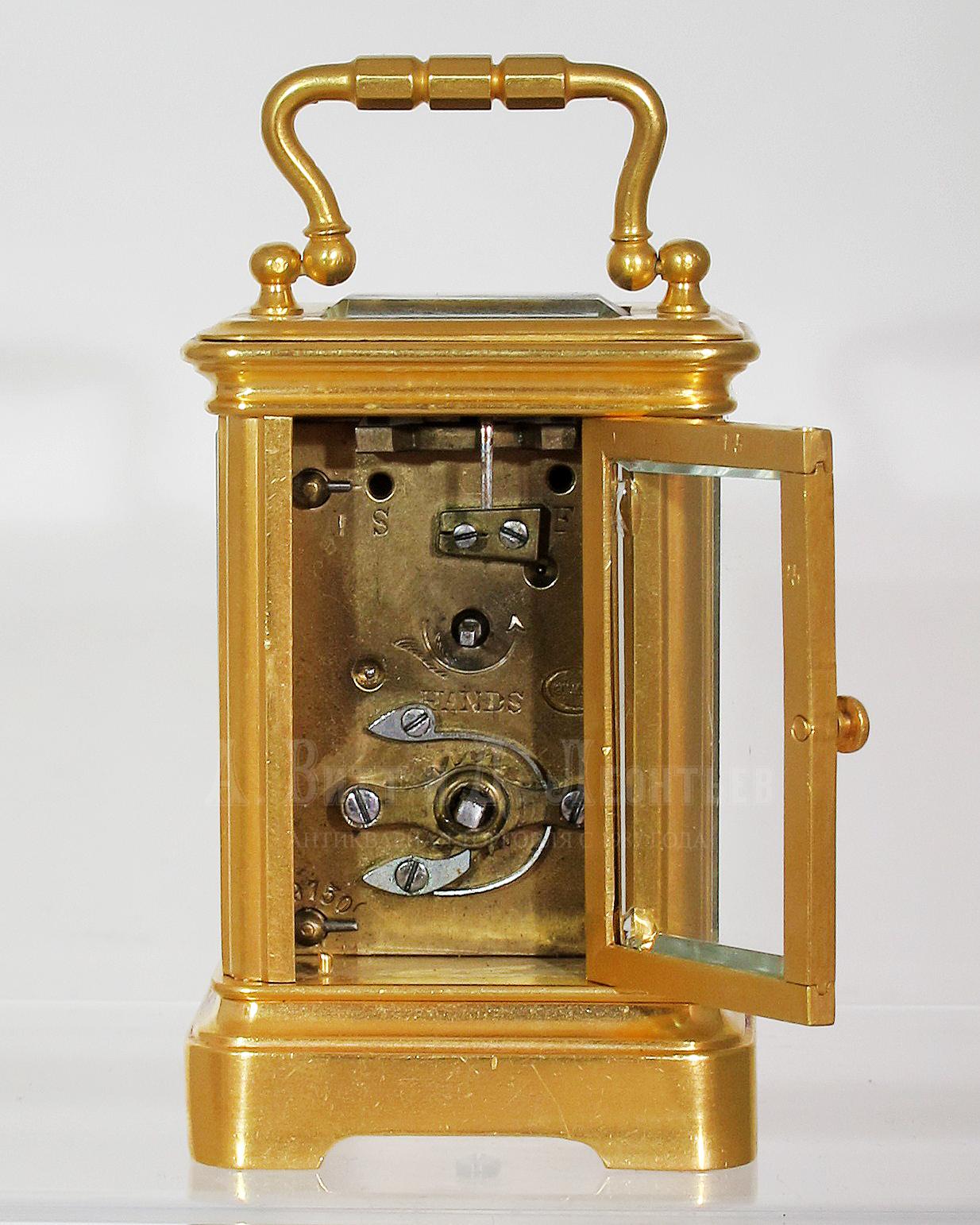Миниатюрные антикварные каретные часы - J.W.Benson
