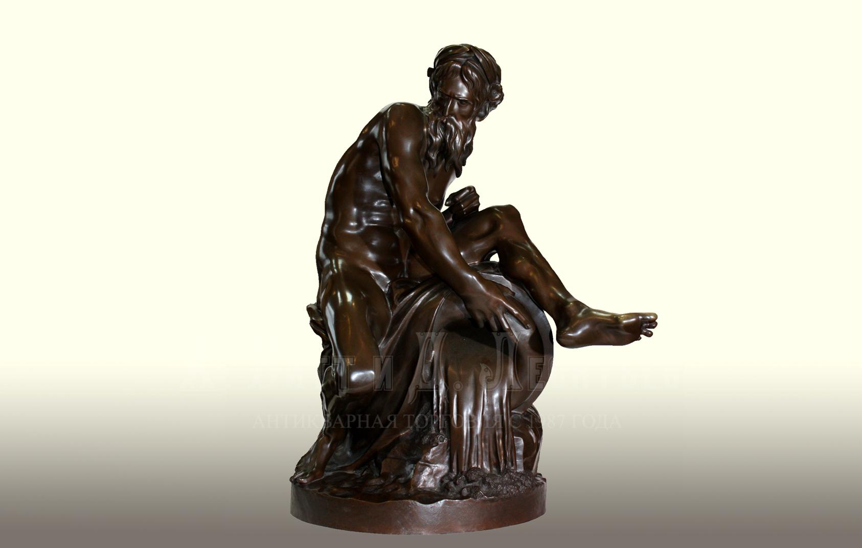 бронзовая скульптура полуобнаженного мужчины CAFFIERI