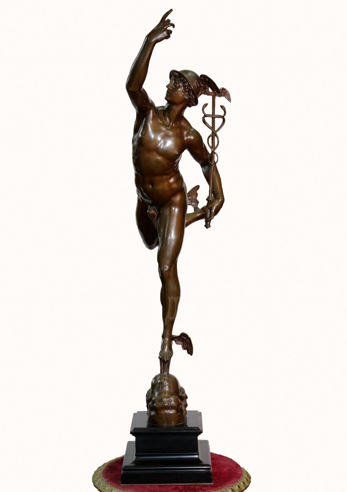 Бронзовая антикварная скульптура Меркурий