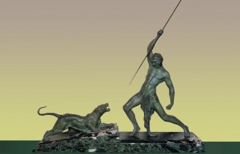 Крупная скульптура Охота Деметр Чипарус Chiparus ар деко 