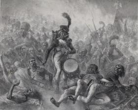 Гренадер-барабанщик Georges Omerth бронзовый антикварный солдат